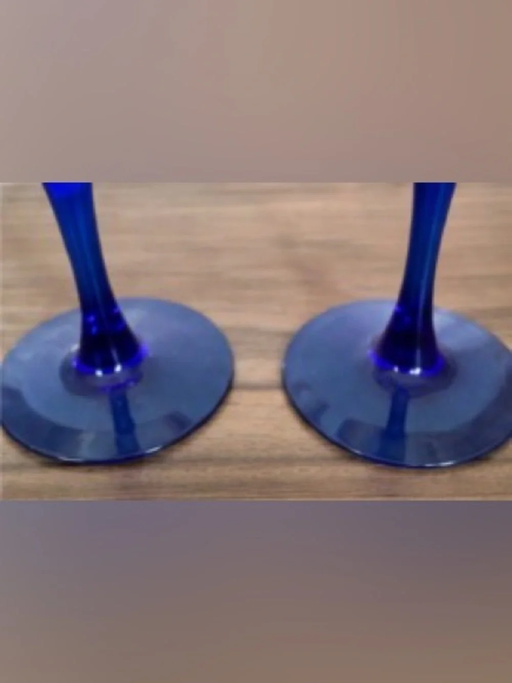 Vintage Avon Kente Water Goblets Cobalt Blue Stem Set of 2 France. Discontinued.